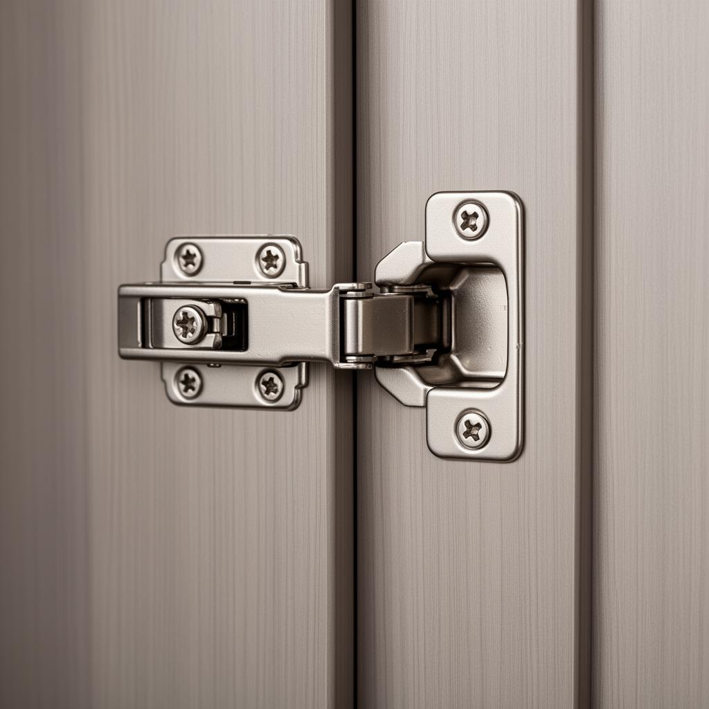 Premium soft-close concealed three-dimensional adjustable hinge on a fitted wardrobe door