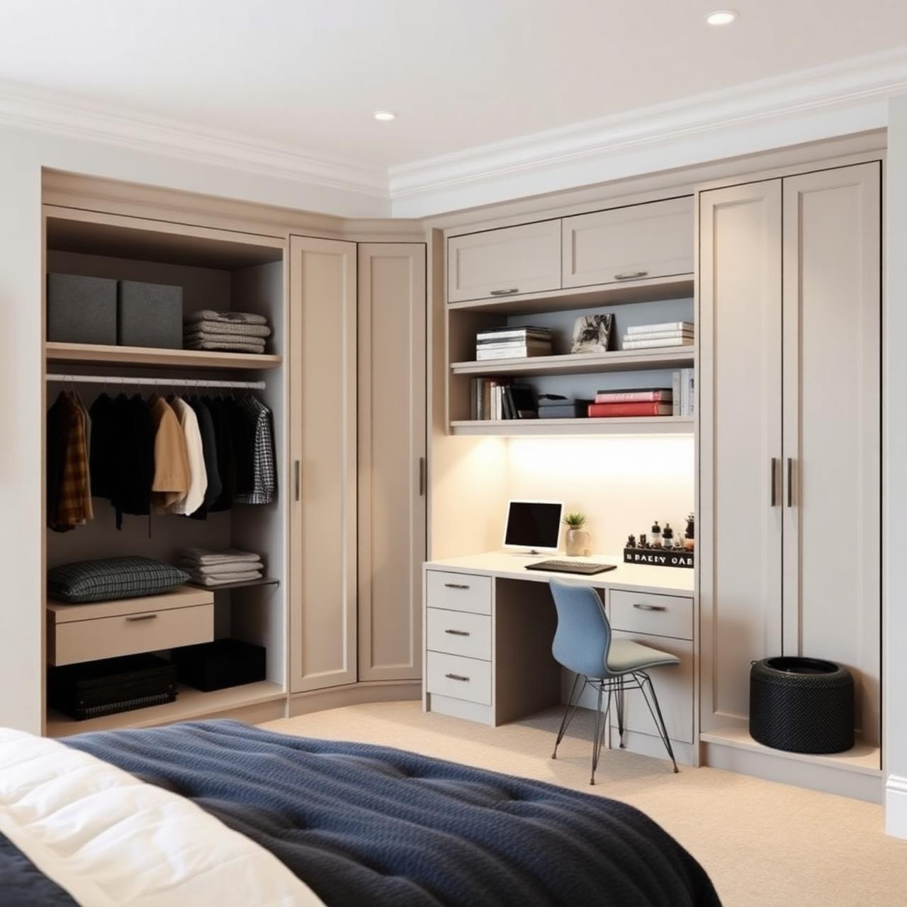 Wandsworth Study Suite — Built-in desk & wardrobe