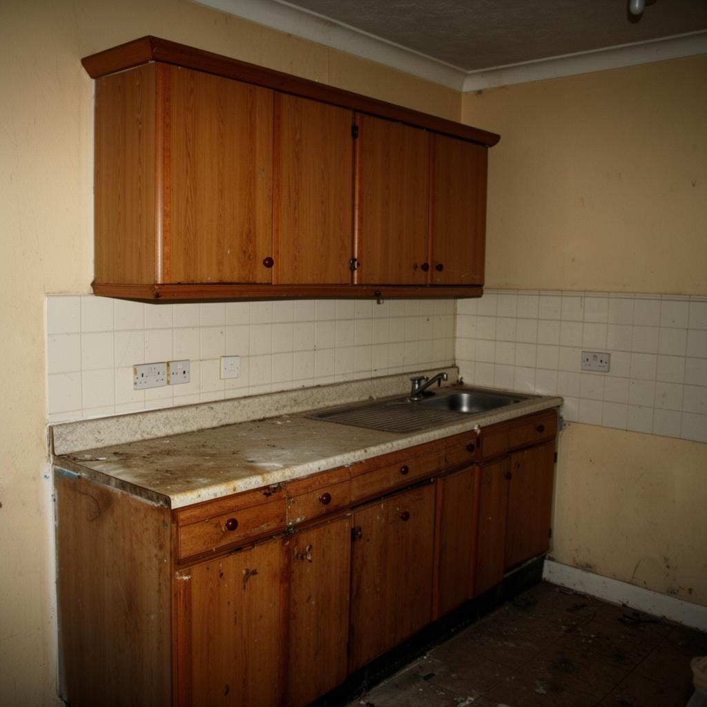 Before: dated oak galley kitchen with closed-off layout in a Belsize Park townhouse, London NW3