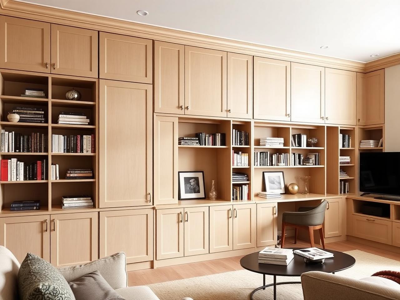 Wall-to-Wall Storage — Living + home office