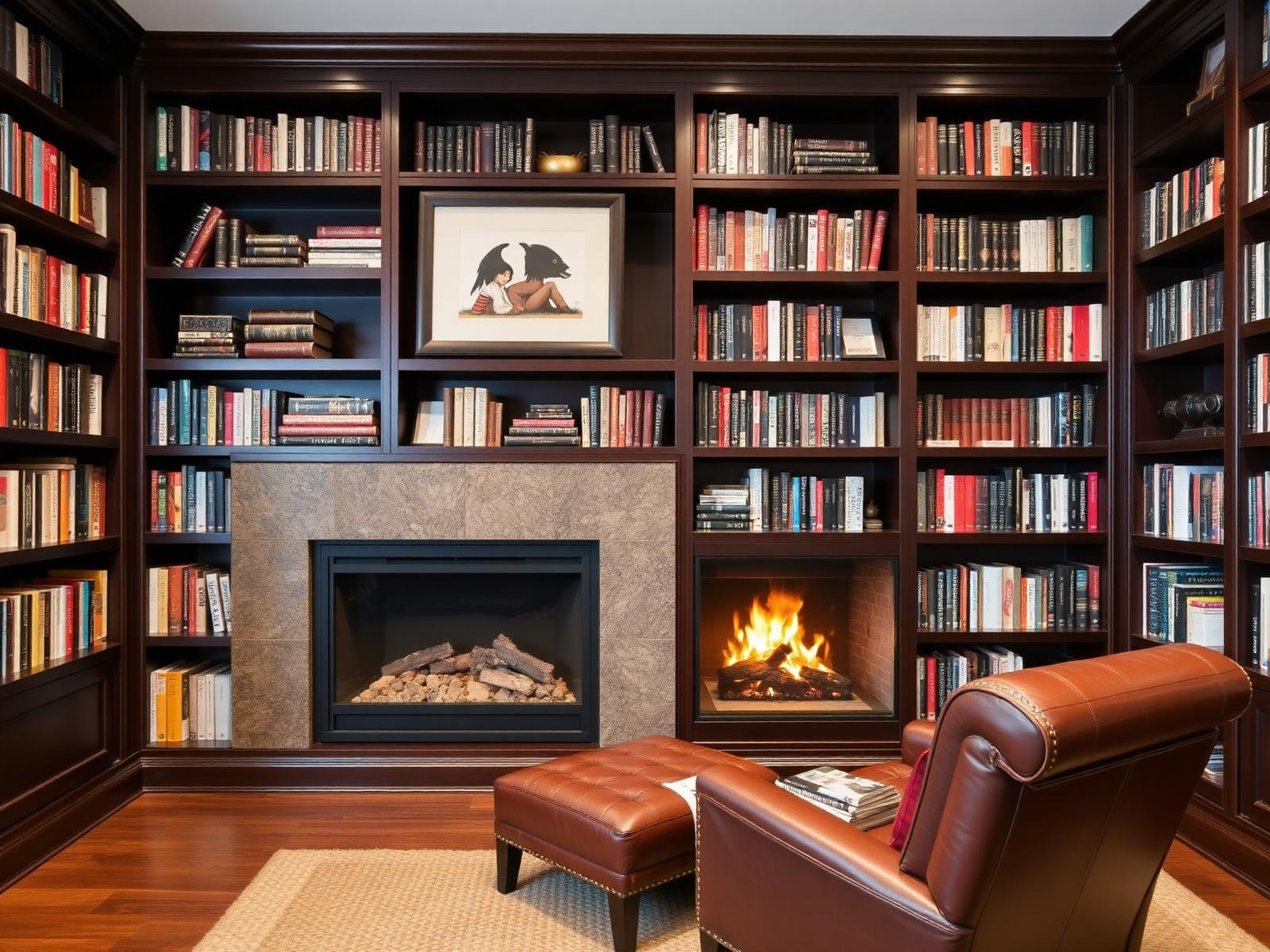 Display shelving and illuminated niches — bespoke media wall example