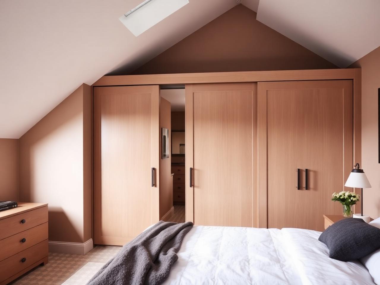 Hampstead Loft Bedroom — Wood-effect sliding doors