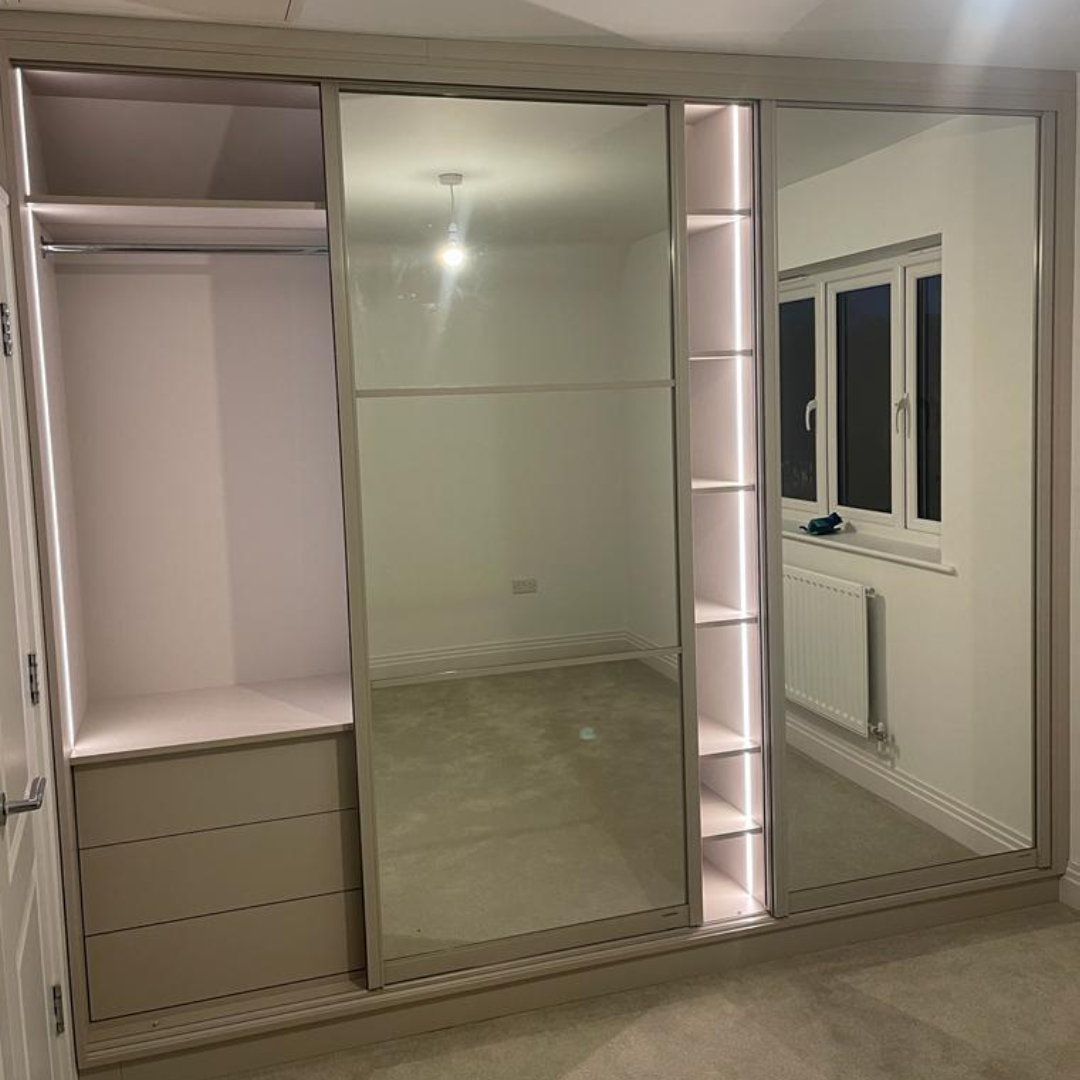 Fitted Wardrobe with Built-in Led Lighting - Bravo London