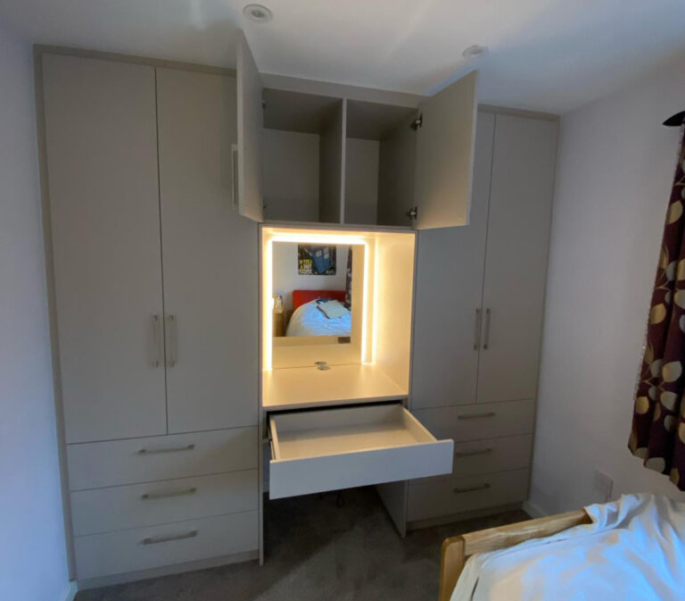 Fitted Wardrobe with Dressing Table and LED Light